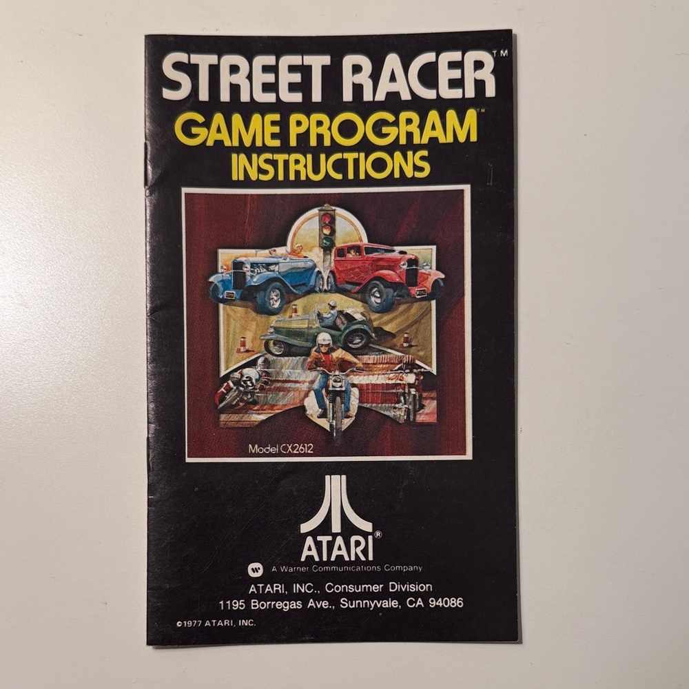 Atari Street Racer Game Program Instruction Manual